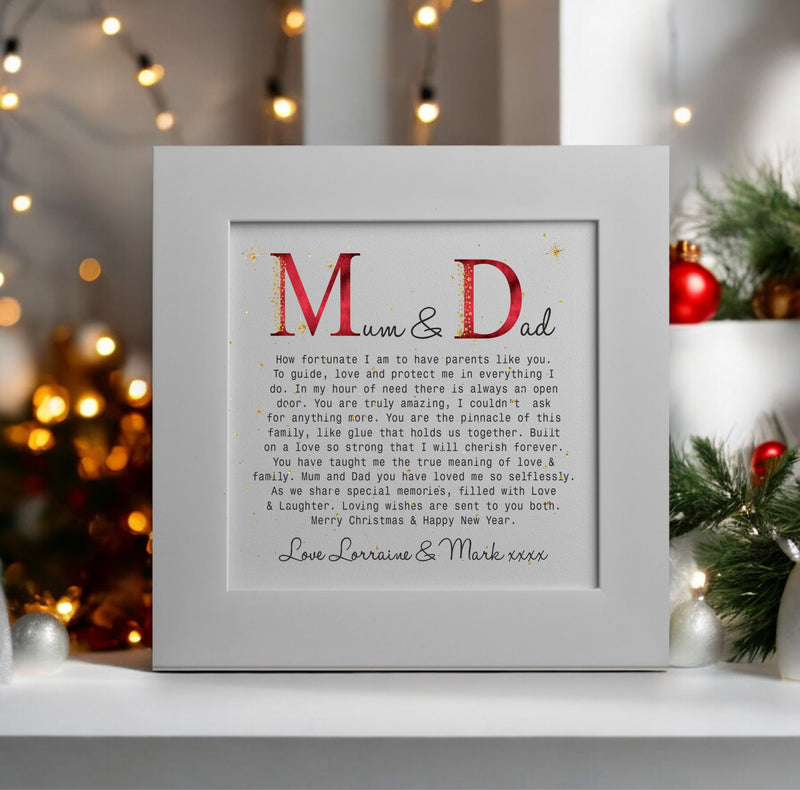 Mum & Dad Personalised Christmas Poem Card PureEssenceGreetings