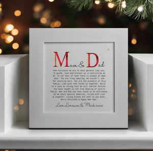 Mum & Dad Personalised Christmas Poem Card PureEssenceGreetings