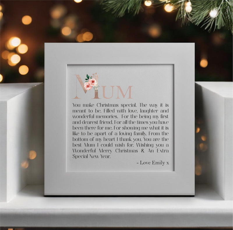 Mum Personalised Christmas Poem Card PureEssenceGreetings