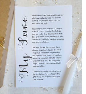 The One Personalised Love Poem Scroll PureEssenceGreetings