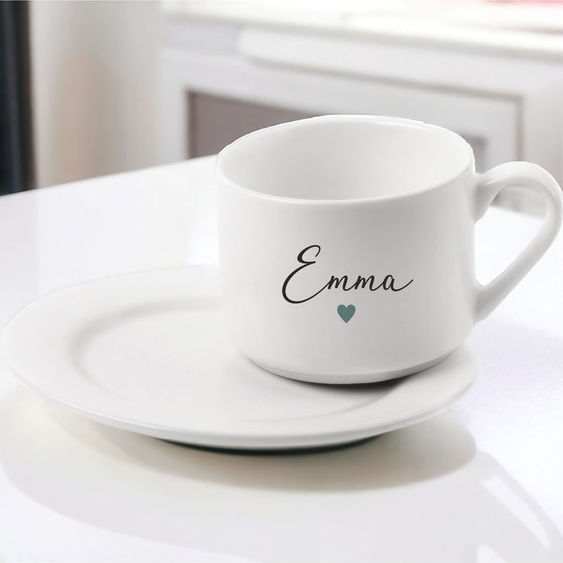 Personalised Name Tea Cup & Saucer Set PureEssenceGreetings