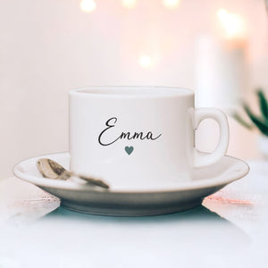 Personalised Name Tea Cup & Saucer Set PureEssenceGreetings