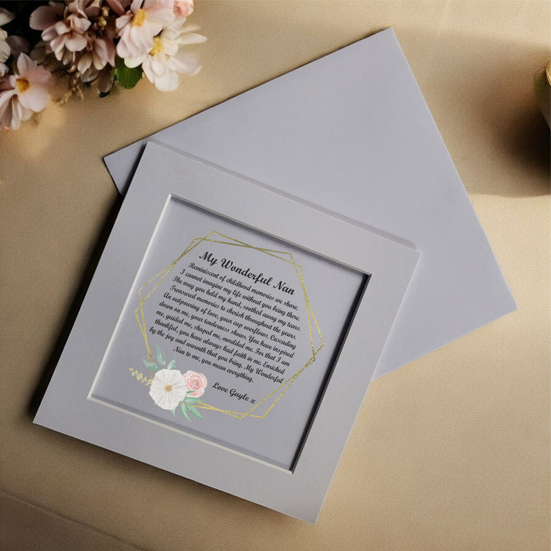 Wonderful Nan Personalised Plaque PureEssenceGreetings