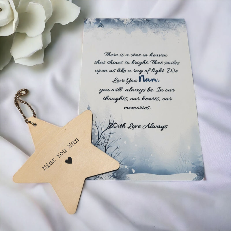 Memorial Star Hanging Personalised Plaque PureEssenceGreetings