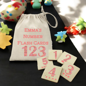 Number Flash Cards with Personalised Bag PureEssenceGreetings