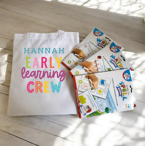 Early Learning Crew Wipeable Worksheets | Personalised Carry Bag PureEssenceGreetings