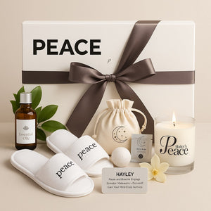 PEACE Personalised Self-Care Wellbeing Gift Box PureEssenceGreetings