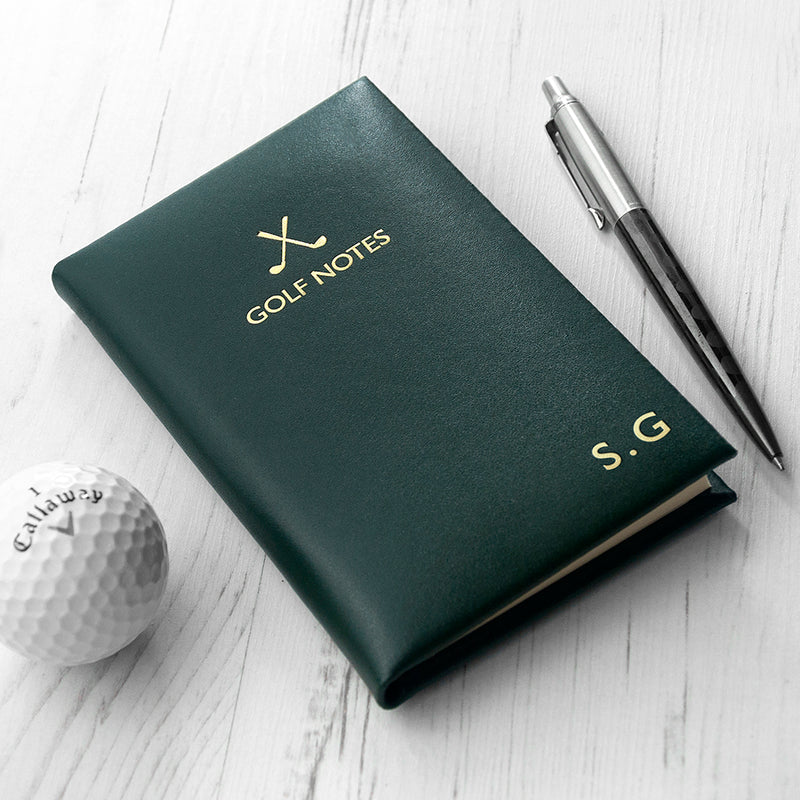 PERSONALISED LUXURY LEATHER GOLF NOTES Pure Essence Greetings 