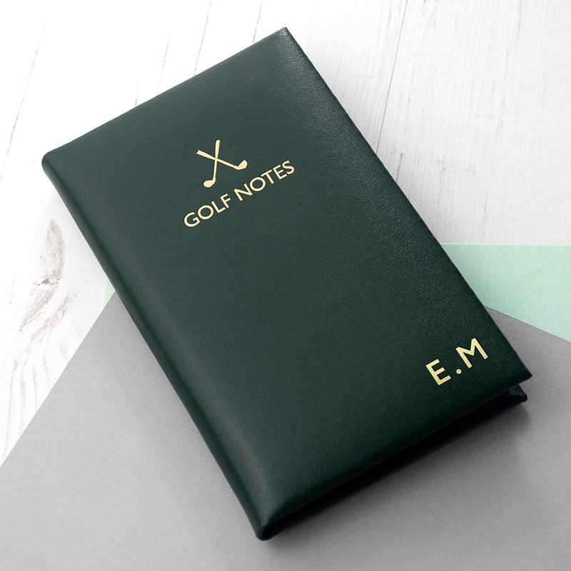 PERSONALISED LUXURY LEATHER GOLF NOTES Pure Essence Greetings 