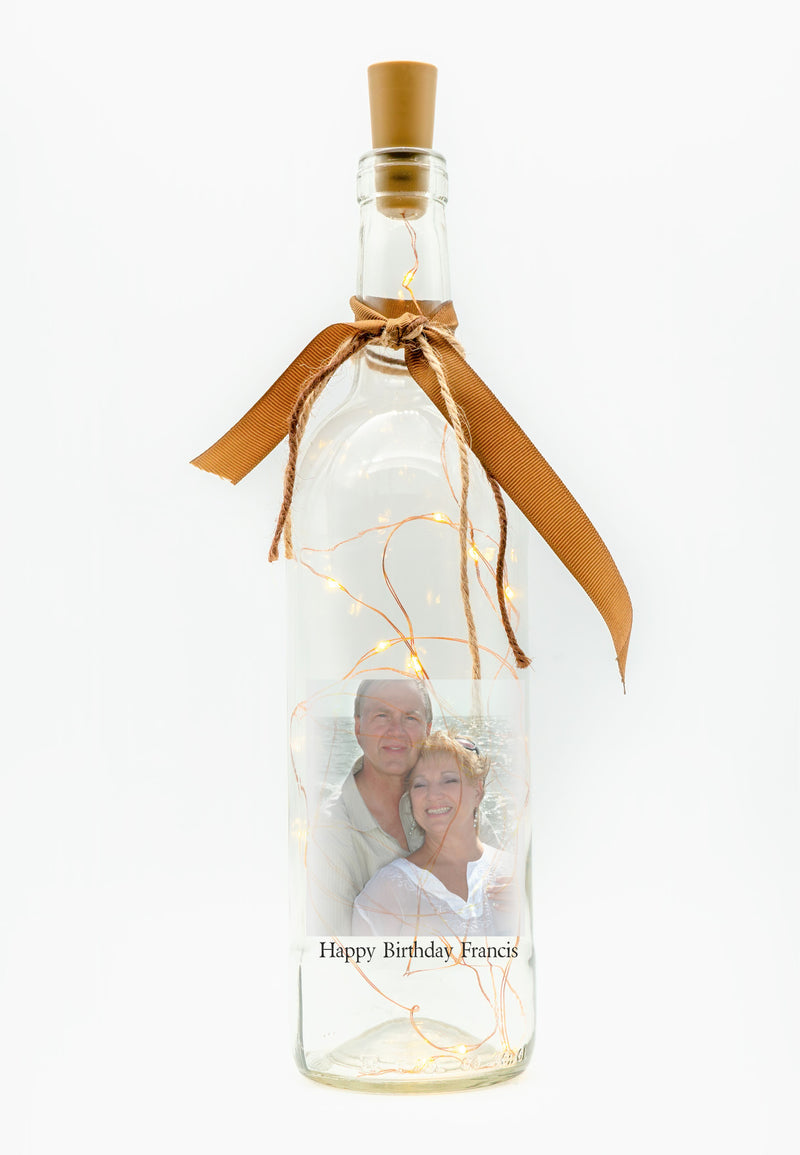 Personalised LED Candle Bottle | Own Image & Text PureEssenceGreetings