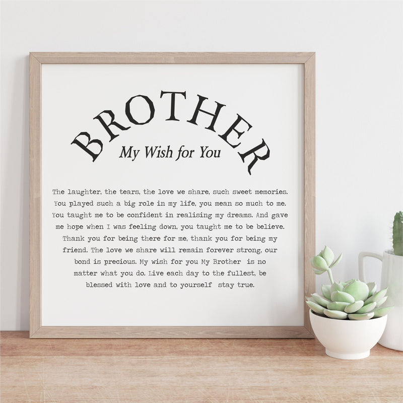 Brother Personalised Plaque | My Wish for You PureEssenceGreetings 