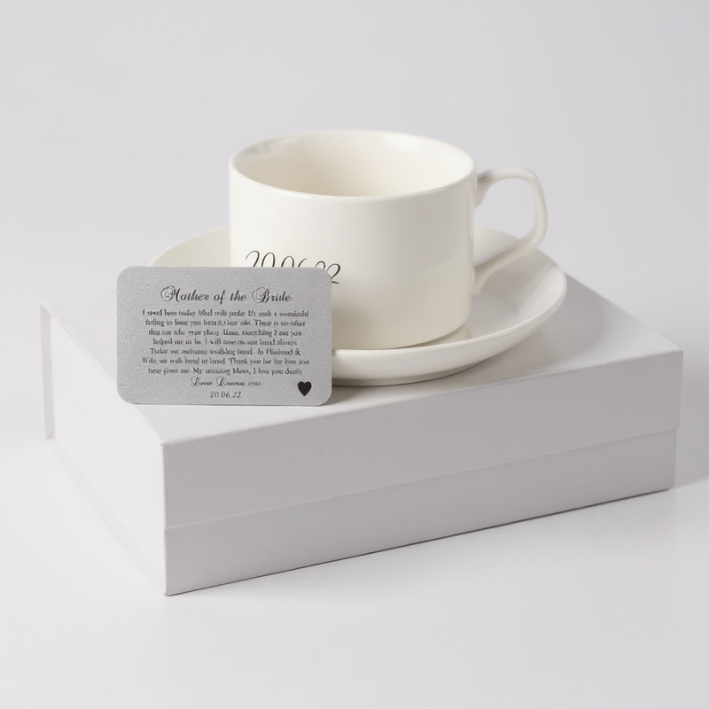 Personalised Mother of the Bride or Groom Wallet Card & Cup Set PureEssenceGreetings