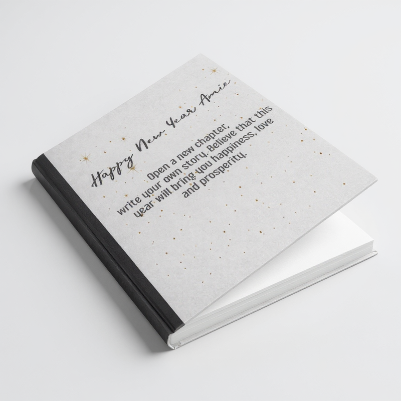 Mounted New Year Card | A5 Journal | 30 Wellbeing Reflection Cards Gift Set Pure Essence Greetings