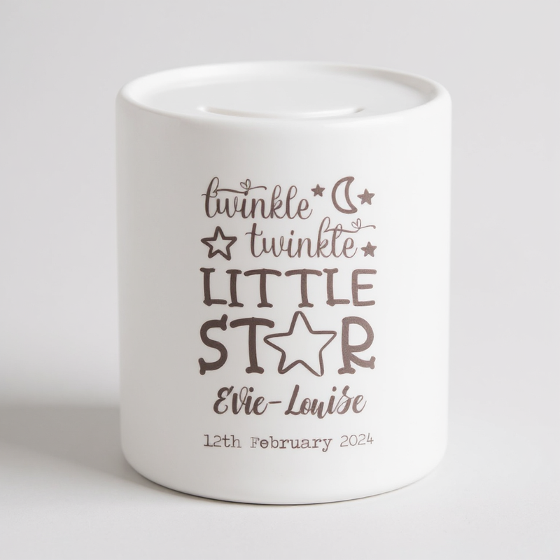 Personalised Twinkle Twinkle Money Box PureEssenceGreetings