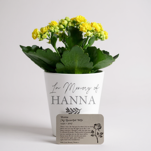 Wife Memorial Personalised Plant Pot and Keepsake Wallet Card Gift Set PureEssenceGreetings