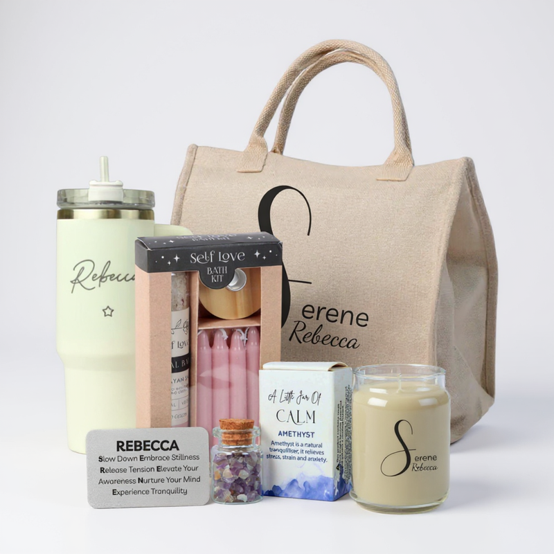 SERENE Personalised Self-Care Wellbeing Gift Bag PureEssenceGreetings