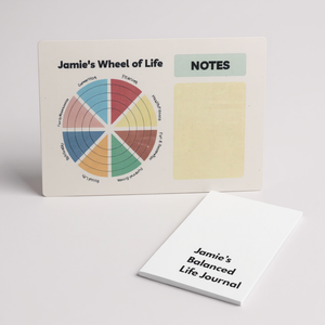 Personalised Wheel of Life Metal Fridge A5 Dry Wipe Board & Journal Set Pure Essence Greetings