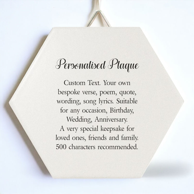 Create Your Own Personalised Plaque | Hexagon