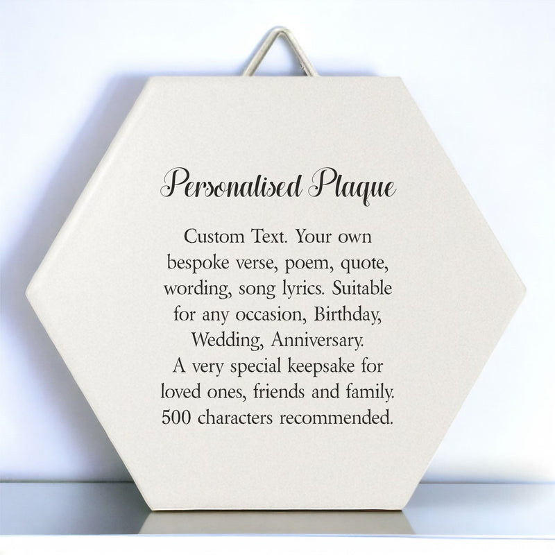 Create Your Own Personalised Plaque | Hexagon