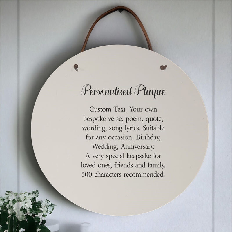 Create Your Own Personalised Plaque | Round