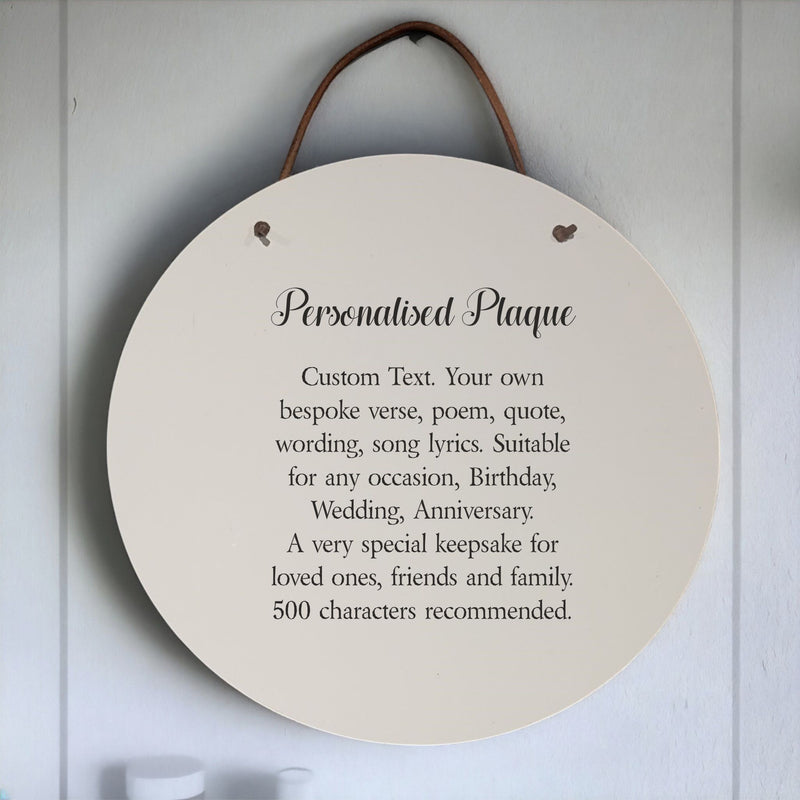 Create Your Own Personalised Plaque | Round