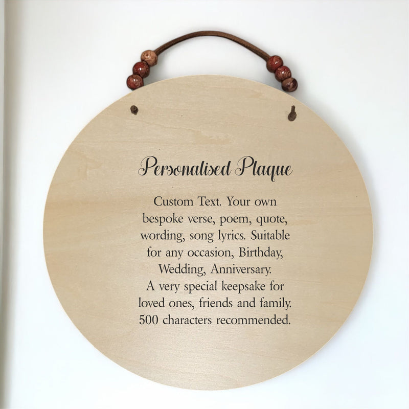 Create Your Own Personalised Plaque | Round