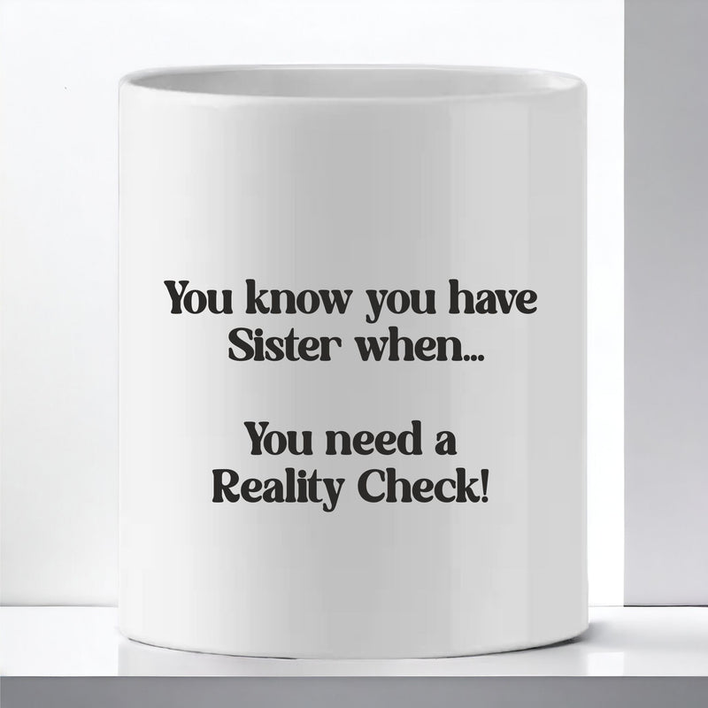 Funny Sister Quote Mug & Personalised Coaster PureEssenceGreetings