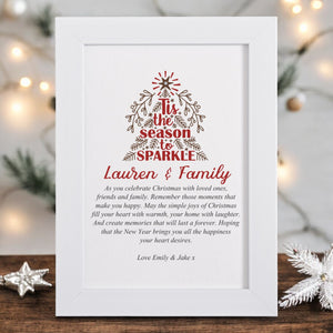 Christmas Sparkle Personalised Keepsake Card PureEssenceGreetings