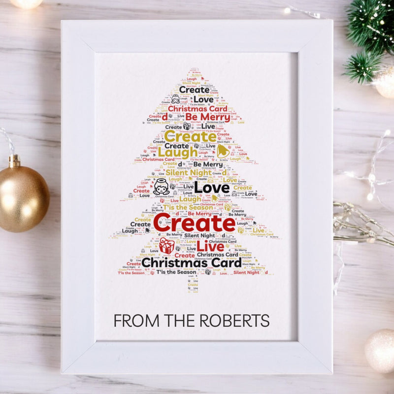 Christmas Tree | Personalised Word Art Card PureEssenceGreetings