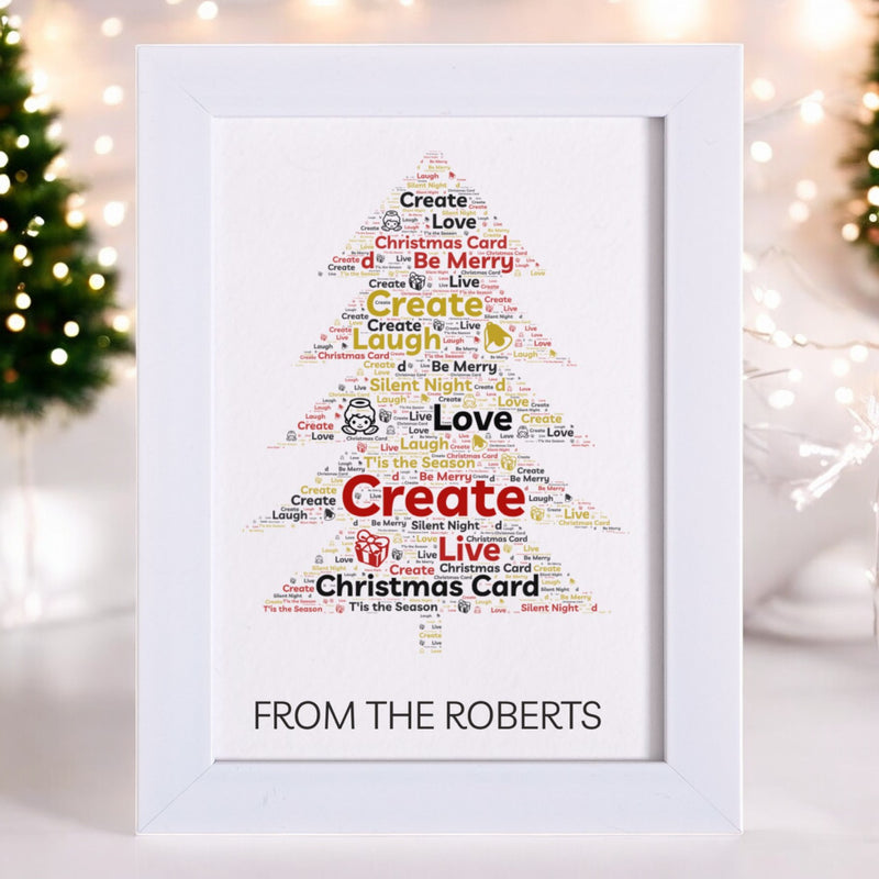 Christmas Tree | Personalised Word Art Card PureEssenceGreetings