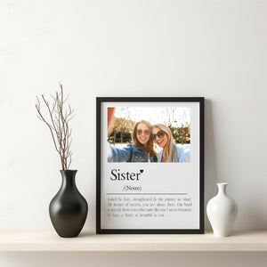 Sister Personalised Photo Framed Poem Print PureEssenceGreetings