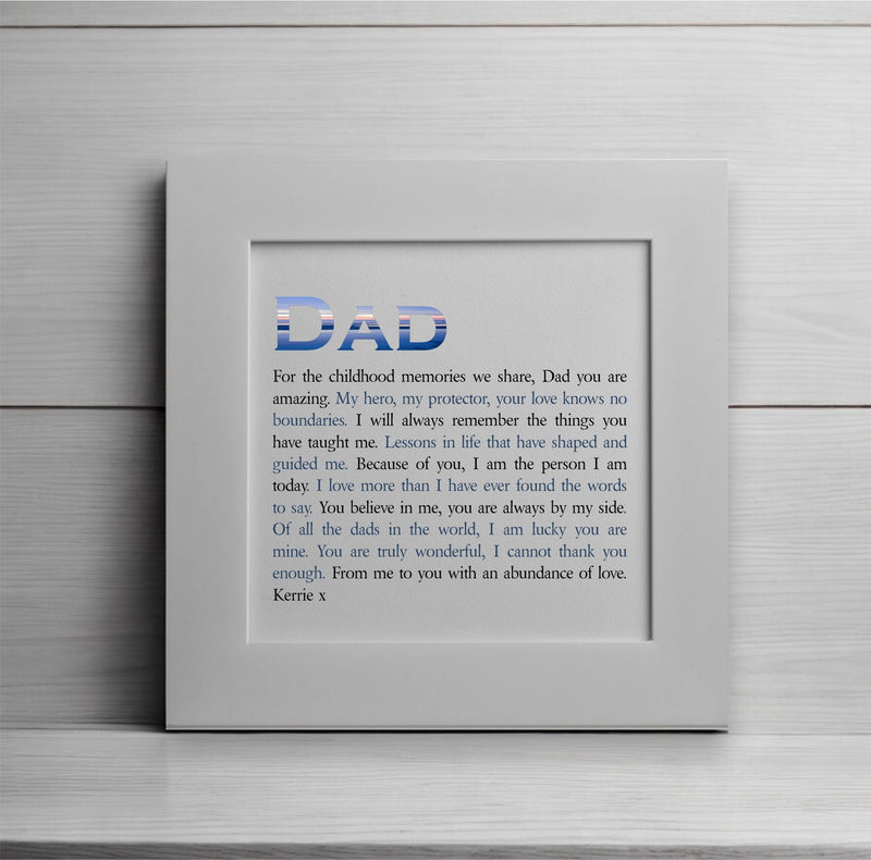 Personalised Dad Poem Card Set  | Thankful Grateful PureEssenceGreetings