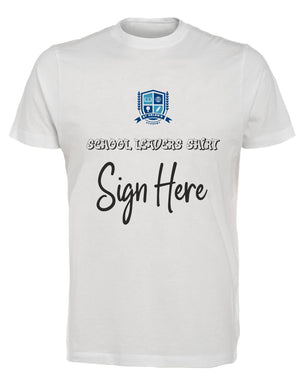 School Leavers Graduate Sign Here Personalised T-shirt PureEssenceGreetings