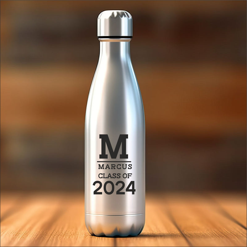 Copy of Silver Personalised Metal Insulated Flask Bottle PureEssenceGreetings