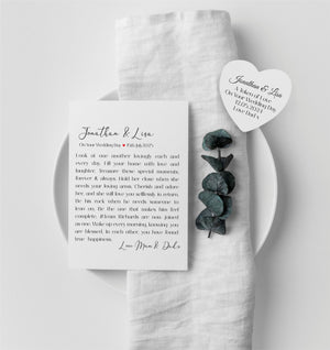 Son & Daugher in Law Wedding Day Poem Letter & Heart Set PureEssenceGreetings