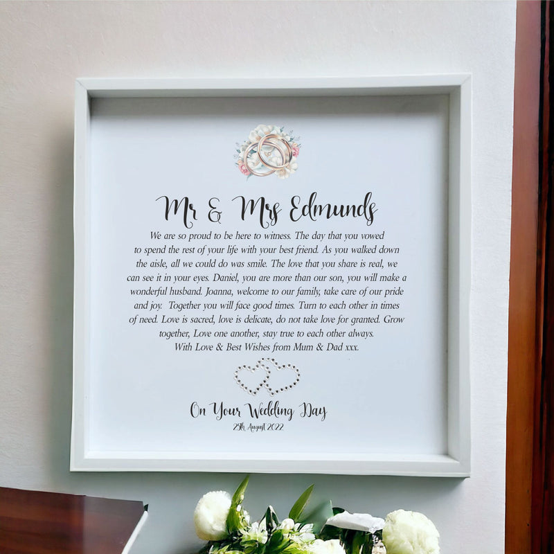 Son & Daughter in Law Personalised Wedding Plaque PureEssenceGreetings