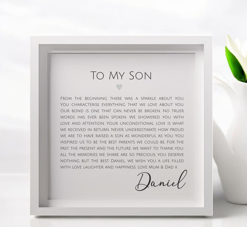 Son Personalised Poem Print PureEssenceGreetings