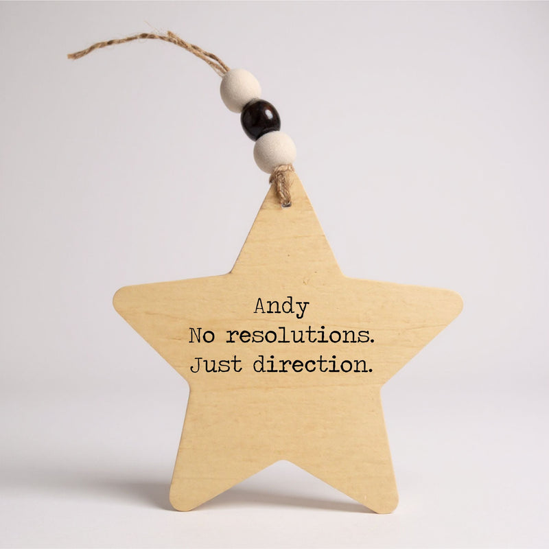 Wooden Wellbeing Star Decoration – 3 Designs PureEssenceGreetings