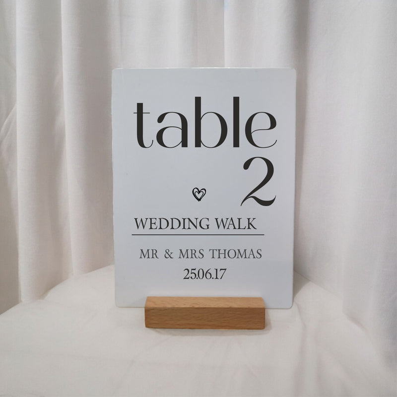 Table Number Personalised Signs PureEssenceGreetings