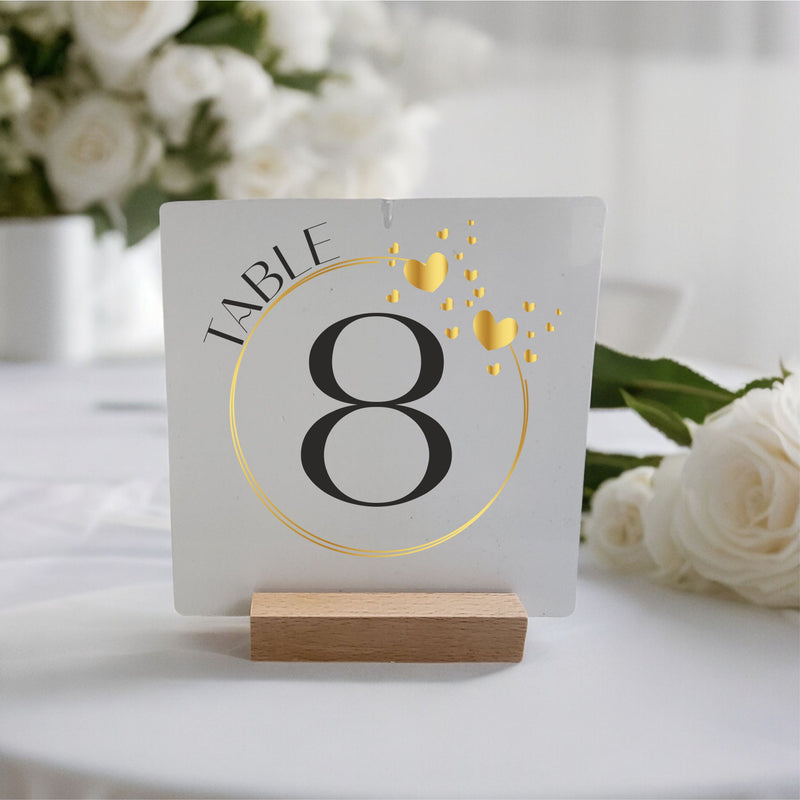 Table Number Metal Square Signage | Wedding Hire PureEssenceGreetings