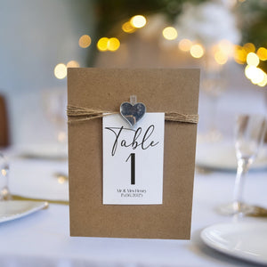 Table Number Personalised  Wood Signs PureEssenceGreetings