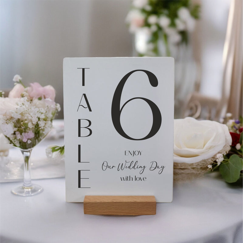 Table Number Personalised Signs | Wedding Sign PureEssenceGreetings