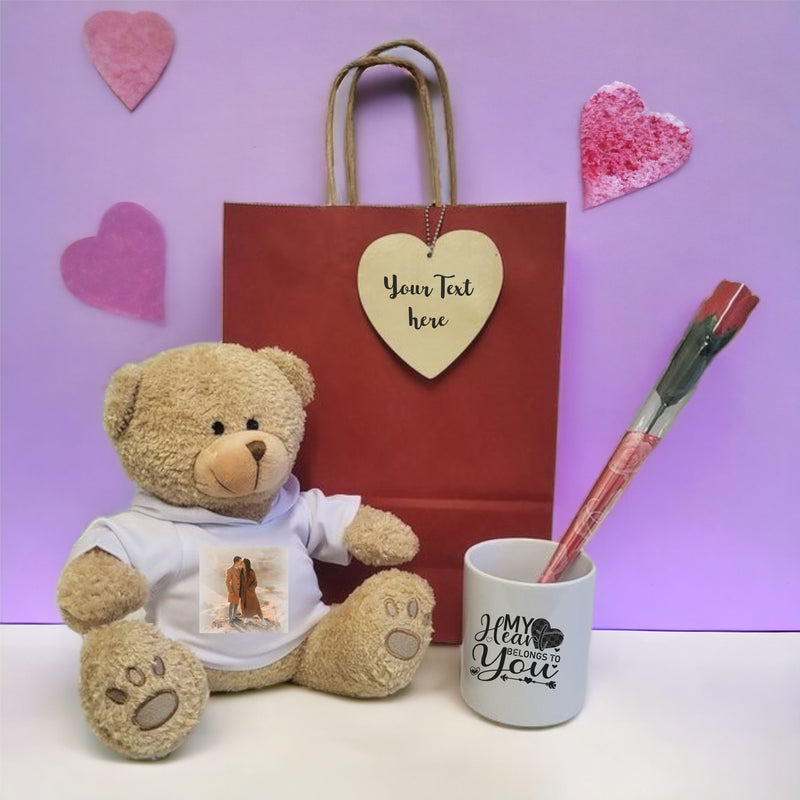 Personalised Teddy Gift Set | Mug | Rose Soap PureEssenceGreetings