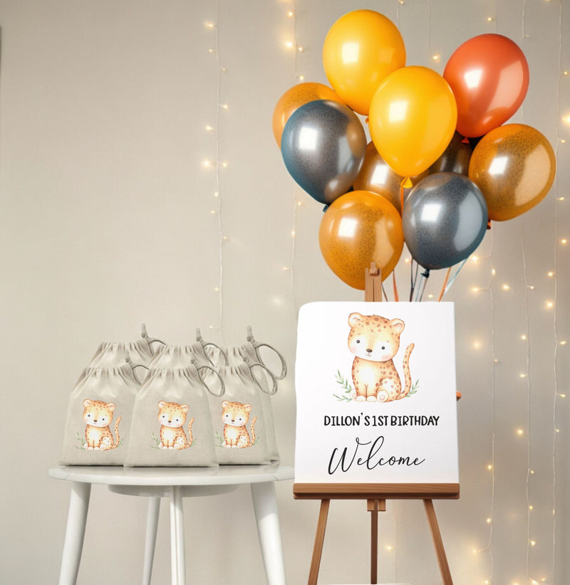 Animal Themed Party Bundle Kit | Metal Sign | Balloons | Gift Bags Pure Essence Greetings