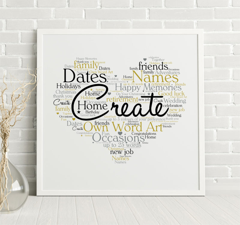 Create Your Own Word Art - Personalised Word Print PureEssenceGreetings