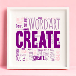 Word Art Personalised Print PureEssenceGreetings