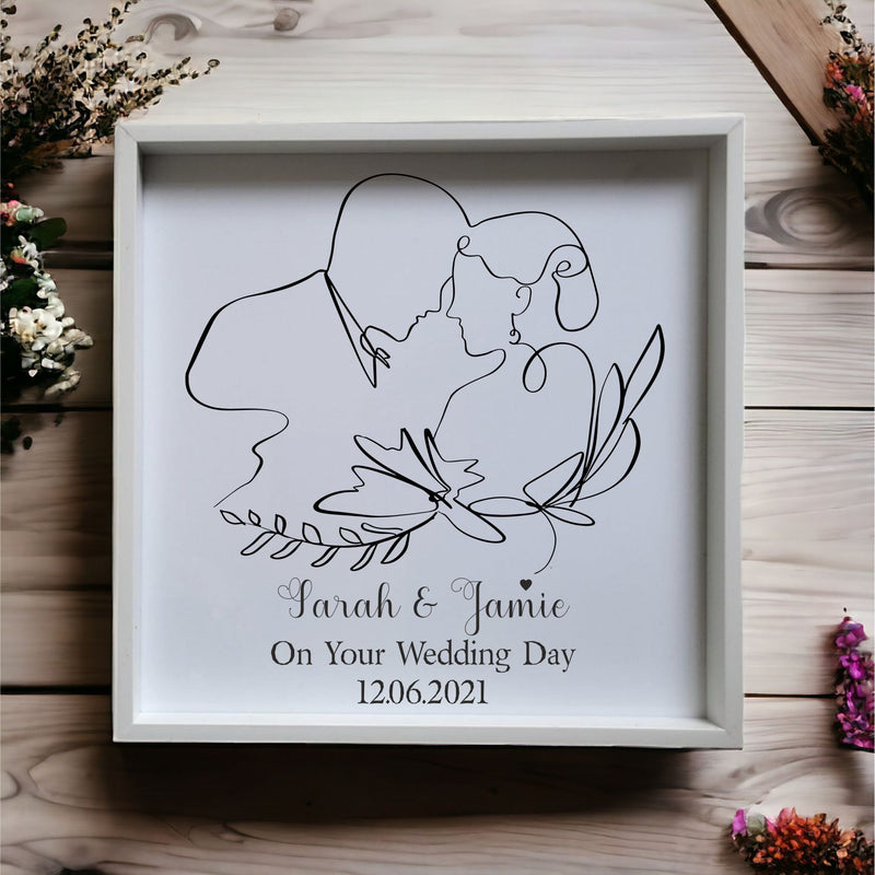 Your Wedding Day One Line Drawing Ceramic Plaque PureEssenceGreetings