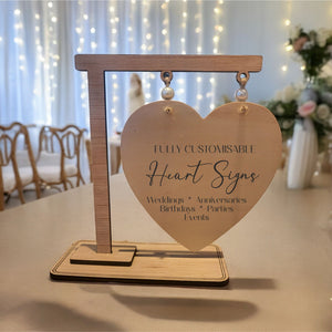 Personalised Heart Table Signs | Fully Customisable Pure Essence Greetings