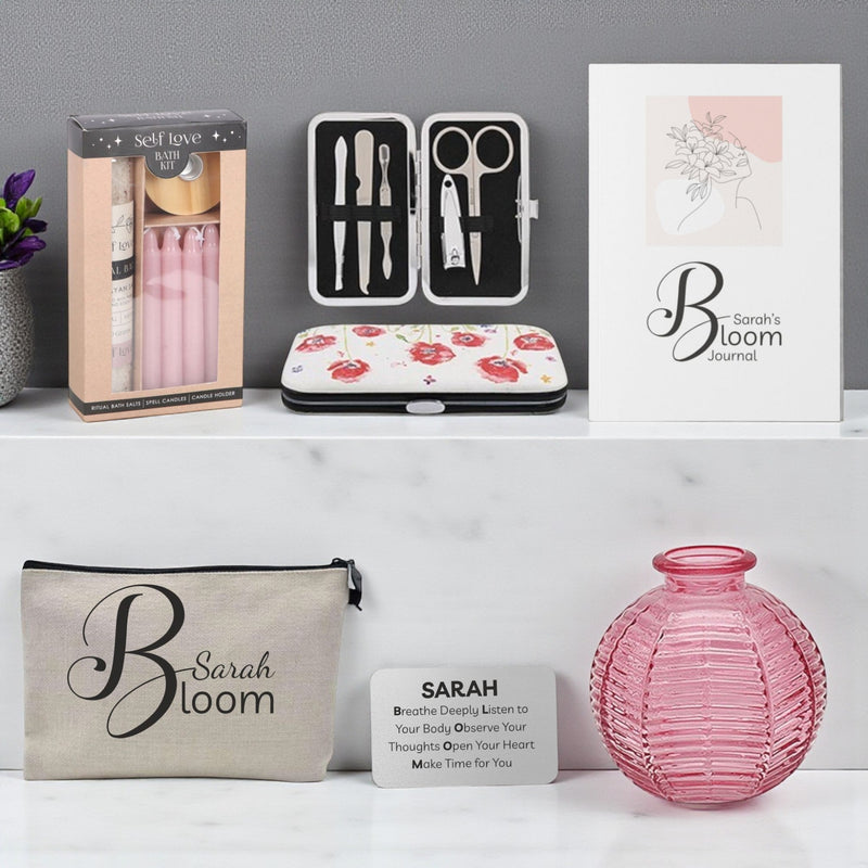 WELLBEING BLOOM Self-Care Personalised Gift Box PureEssenceGreetings