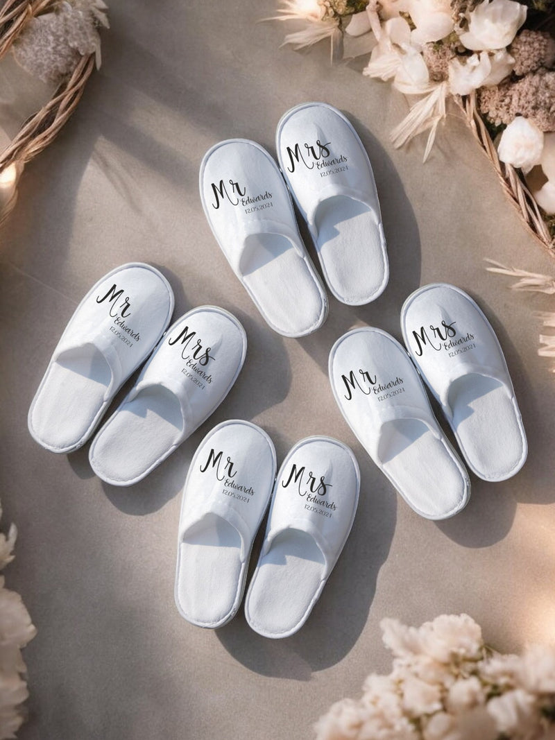 Personalised Wedding Slippers & Basket Pure Essence Greetings